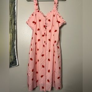 busty strawberry dress
